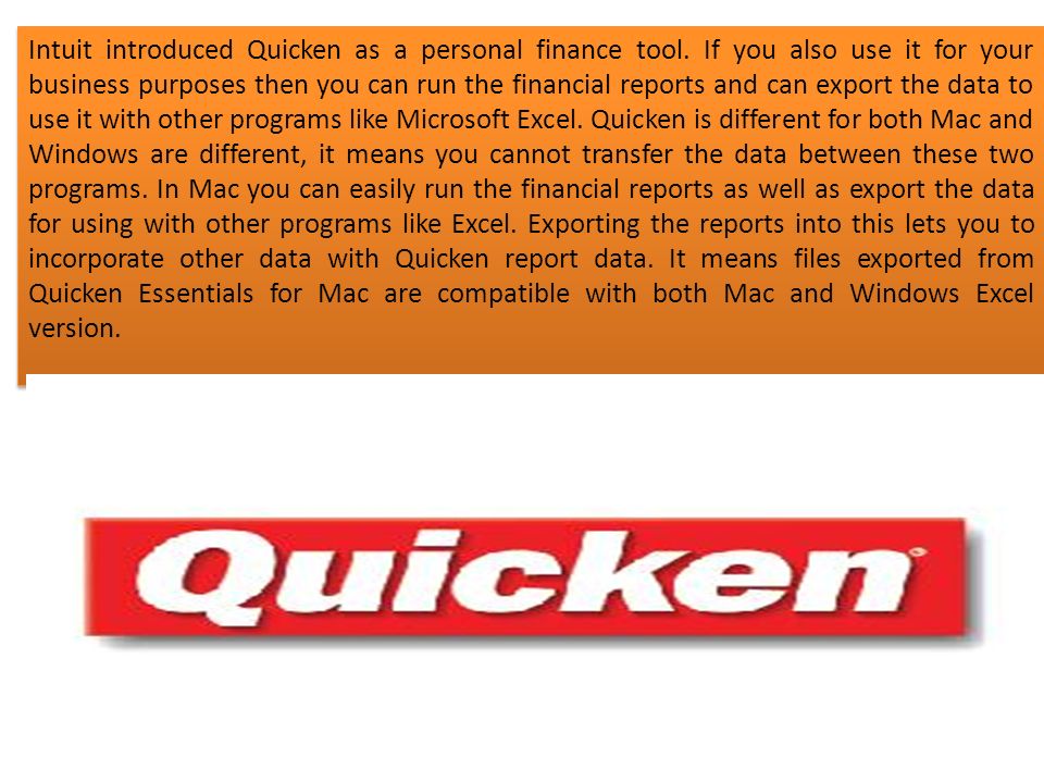quicken for mac and intuit